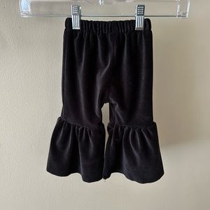 Baby girl black velvet bell bottoms